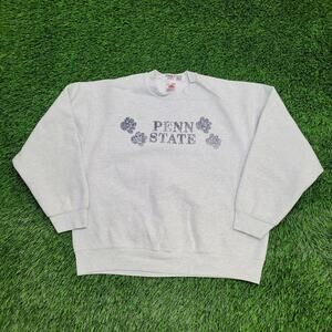 Vintage 90s Penn-State Sweatshirt Women Large 23x24 Gray USA